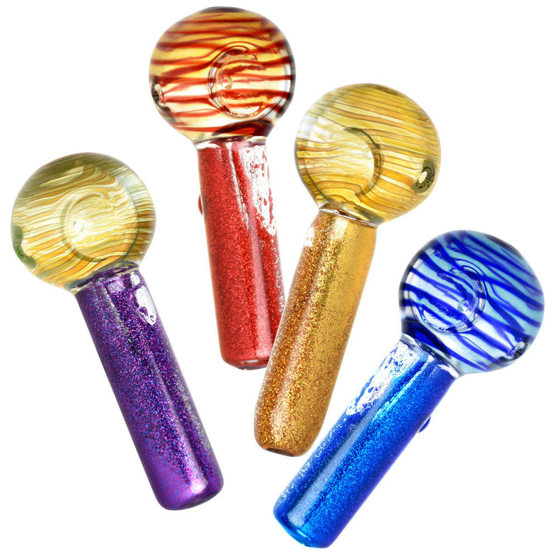 Freezable Glycerin Space Glitter Spoon Pipe - 5"/Colors Vary - Headshop.com