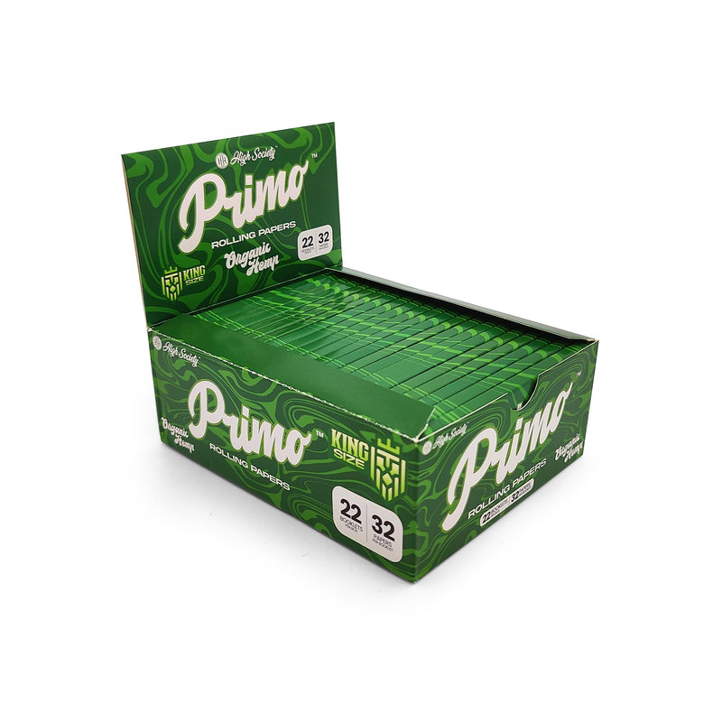 High Society - Primo Organic Hemp Rolling Papers w/ Crutches - King Size - Box of 22 Units - Headshop.com