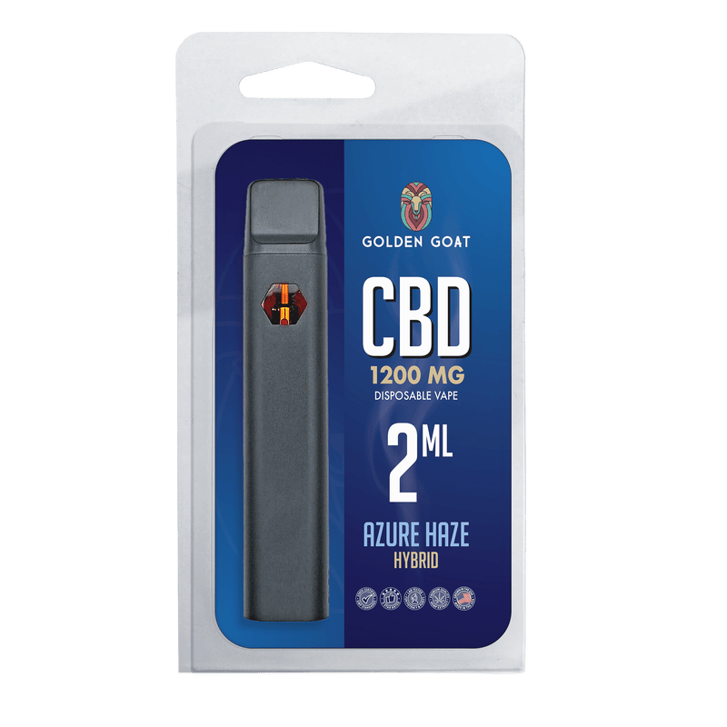 Golden Goat CBD Rechargeable Vape Device 1200MG, Azure Haze (Hybrid) - Headshop.com