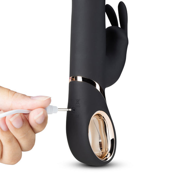 Blush Lush Victoria Rechargeable Silicone Rabbit Vibrator Black - Headshop.com
