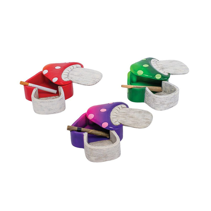 Spotted Mushroom Covered Polyresin Ashtray - 5.25" x 4" 4ct - Headshop.com