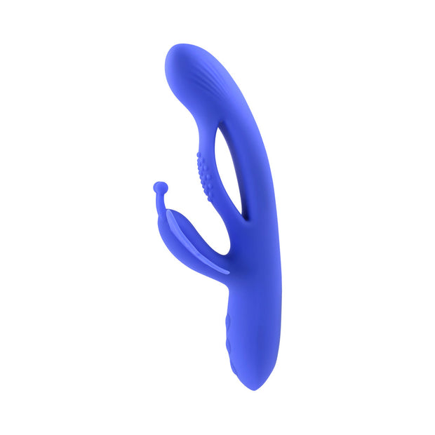 Evolved Butterfly Dreams Rechargeable Dual Stim Vibe Silicone Blue - Headshop.com