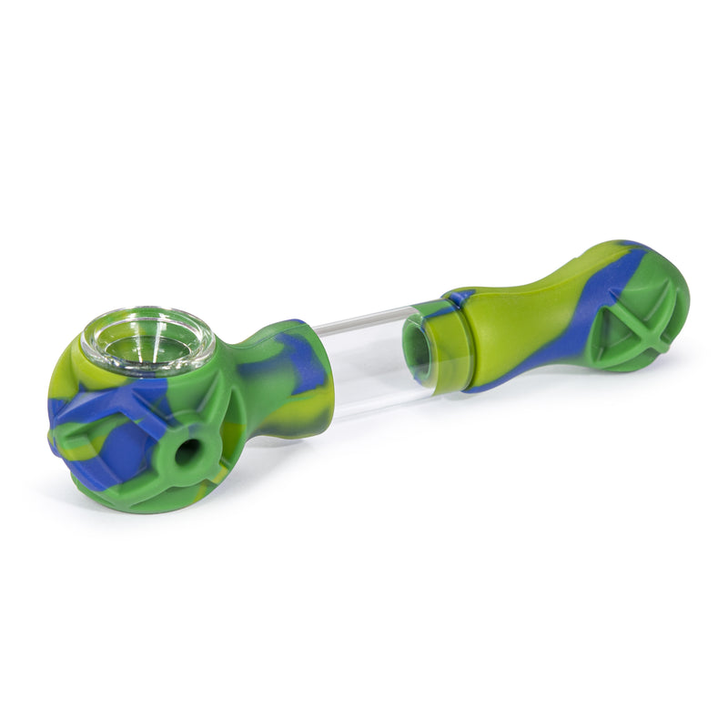 Hybrid Silicone and Glass Spoon with Translucent Chamber by 3 Gates Global - Headshop.com