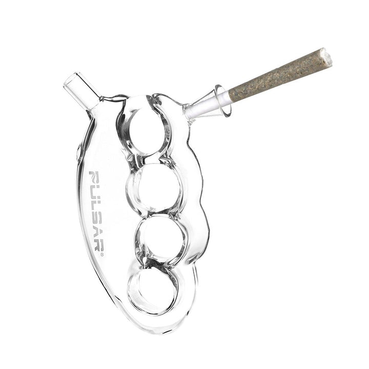 Pulsar Knuckle Bubbler Glass Cone Holder - 5.5" / Clear