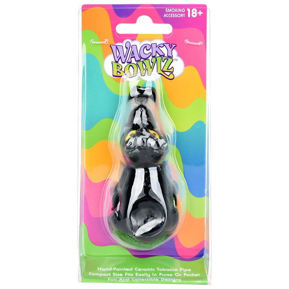 Wacky Bowlz Black Cat Ceramic Pipe - 4" - Headshop.com