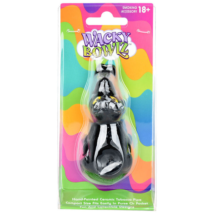 Wacky Bowlz Black Cat Ceramic Pipe - 4" - Headshop.com