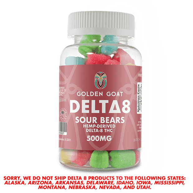 Delta 8 Gummies 500mg - Sour Gummy Bears - Headshop.com