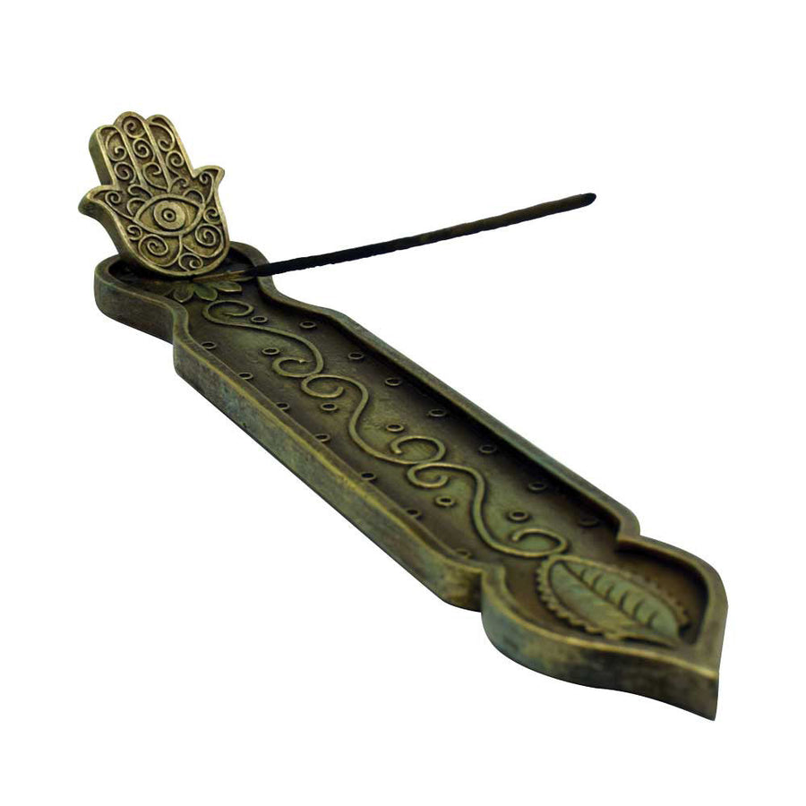 Hamsa Hand Incense Burner | Black & Gold - Headshop.com