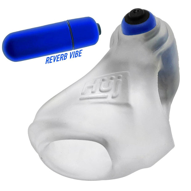 Hunkyjunk Revsling Cock & Ball Sling with Bullet Vibrator Clear Ice - Headshop.com