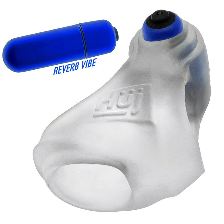 Hunkyjunk Revsling Cock & Ball Sling with Bullet Vibrator Clear Ice - Headshop.com