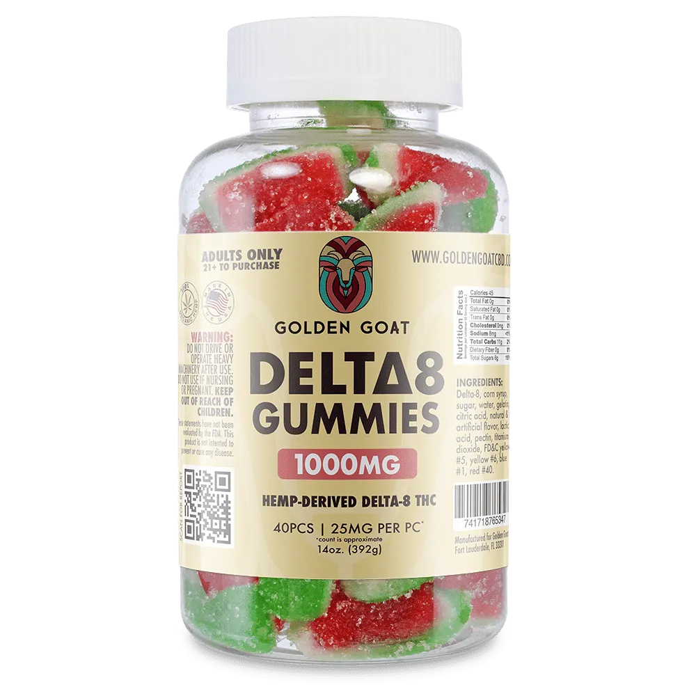 Delta 8 Gummies 1000mg - Watermelon Slices - Headshop.com