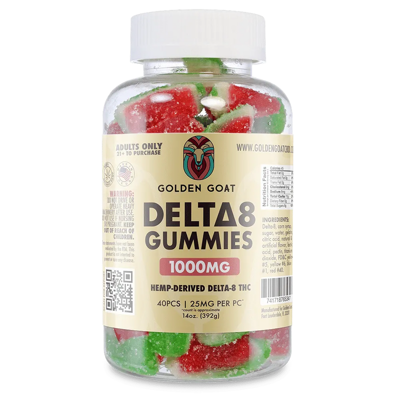 Delta 8 Gummies 1000mg - Watermelon Slices - Headshop.com