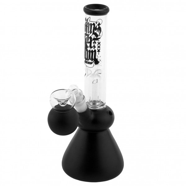 Amsterdam | 12" Black Glass Water Pipe w/ Dome Perc - Headshop.com