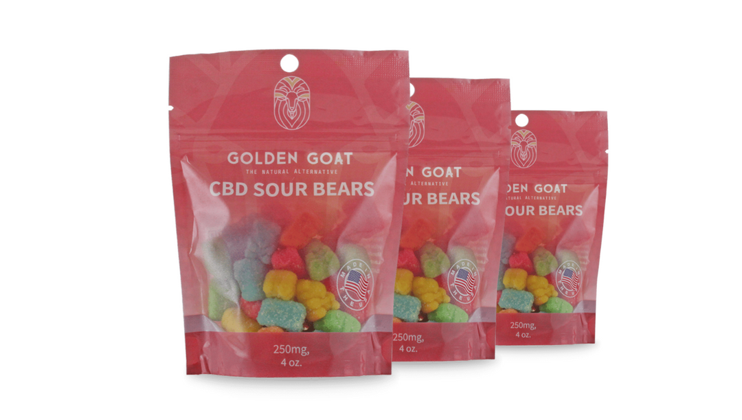 Potent CBD Infused 250MG Gummy Packs Bundles from Golden Goat - Headshop.com
