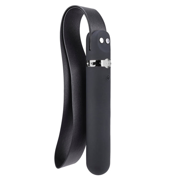 Adam & Eve Spank Me Vibe Rechargeable Silicone Vibrator With Slap Strap End Black - Headshop.com