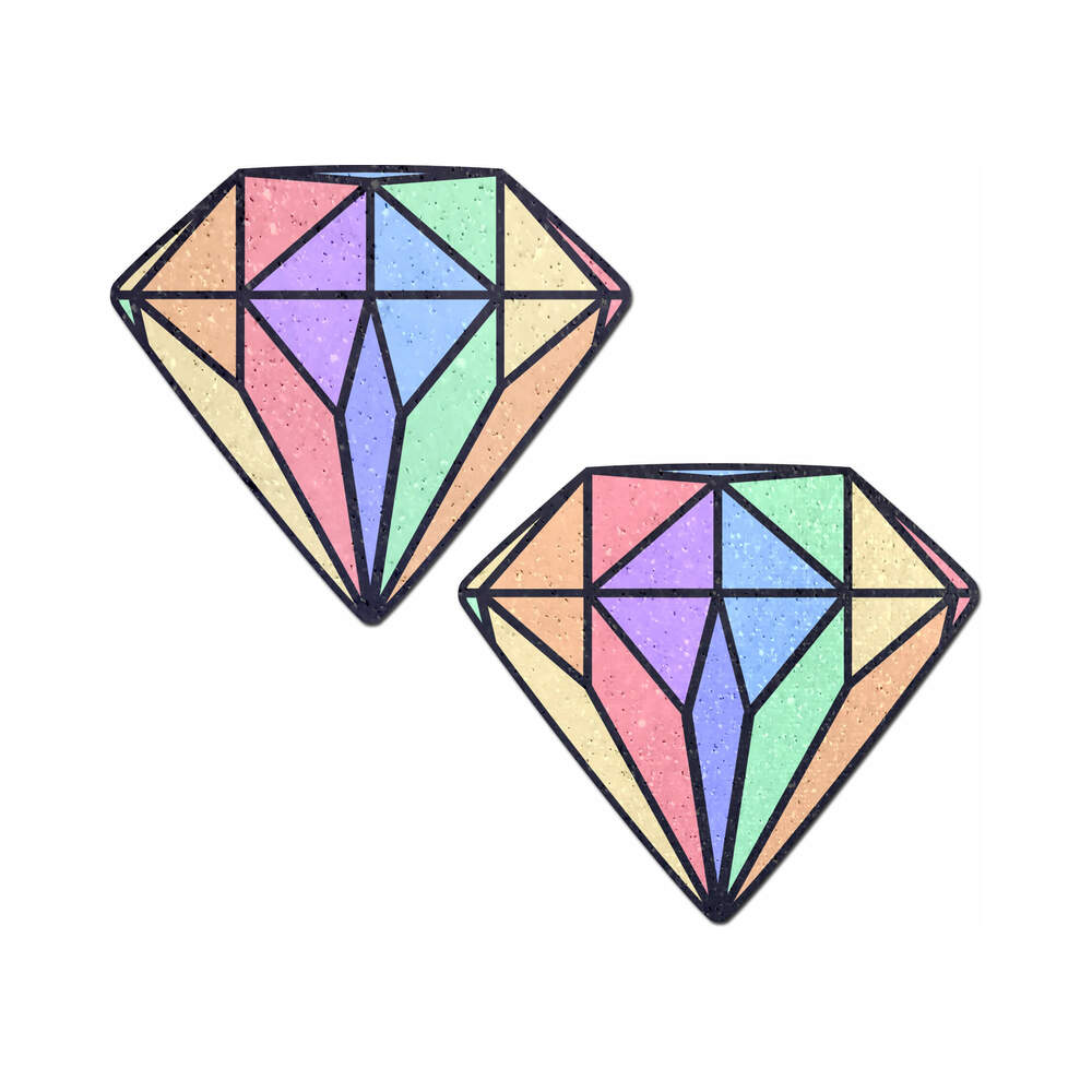 Pastease Gem: Pastel Rainbow Diamond Nipple Pasties - Headshop.com