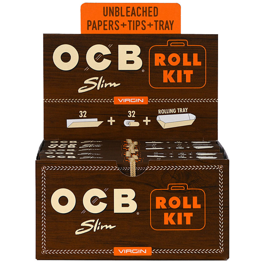 20PC DISPLAY - OCB Virgin Roll Kit - Papers & Tips & Tray - Headshop.com