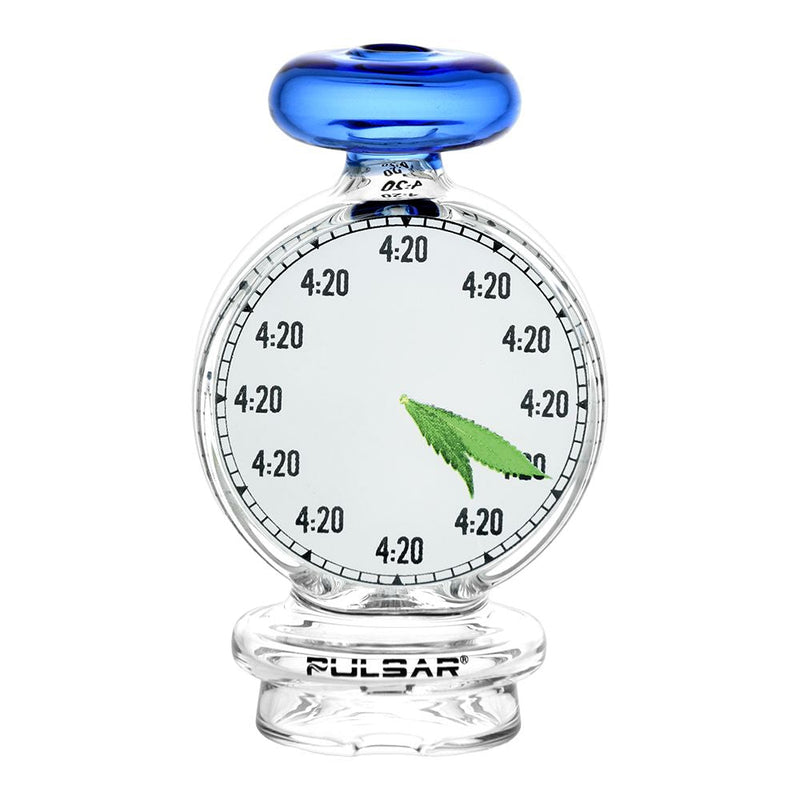 Pulsar 420 Timepiece Bubbler Attachment For Puffco Peak / Pro - 4.25" / Blue - Headshop.com