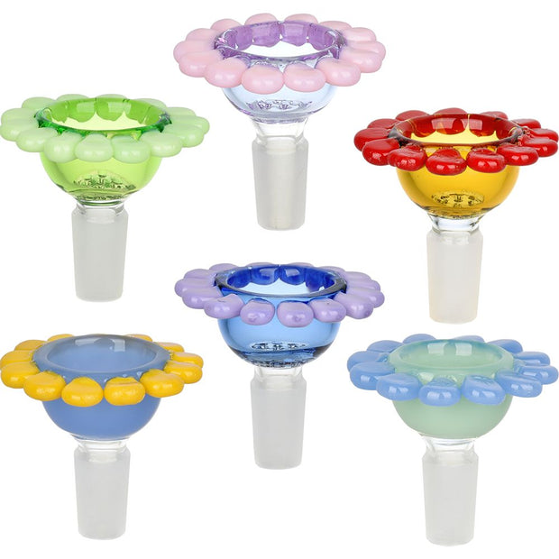 6CT BUNDLE - Spring Flowers Herb Slide - 14mm M / Assorted Colors - Headshop.com
