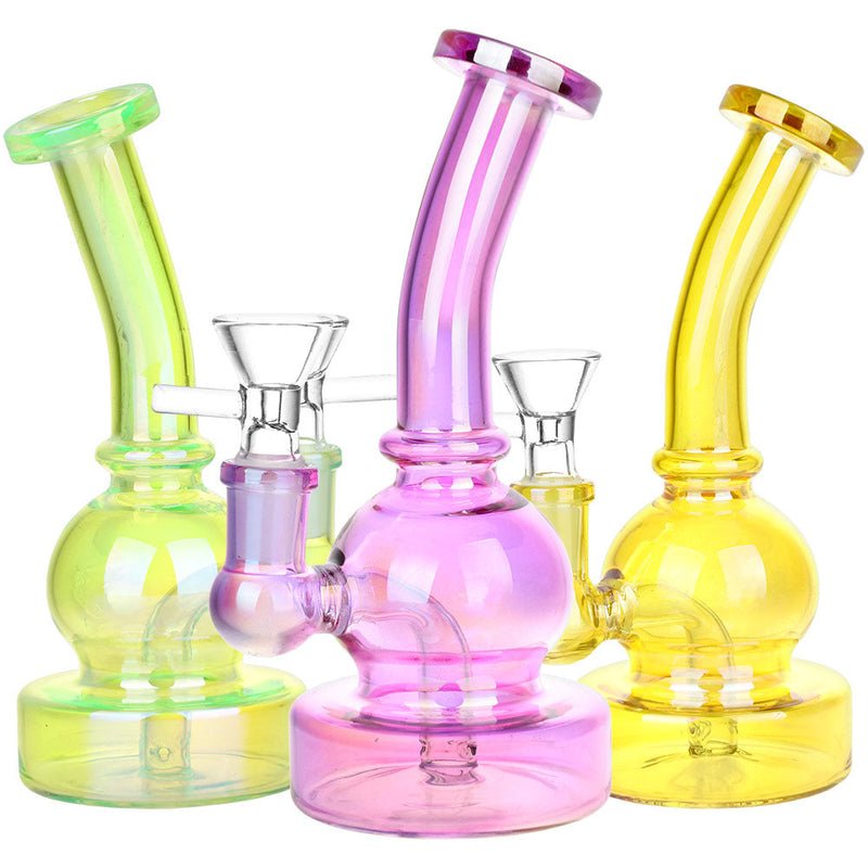 Mini Epiphany Electroplated Glass Water Pipe - 6.5" / 14mm F / Colors Vary - Headshop.com