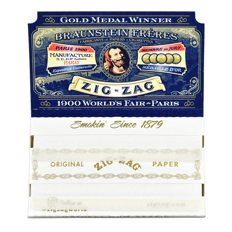 Zig Zag White Single Wide Rolling Papers - Headshop.com