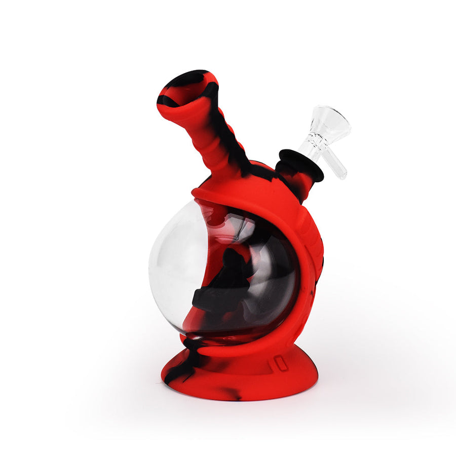 Ritual - 7.5'' Silicone Astro Bubbler - Black & Red - Headshop.com