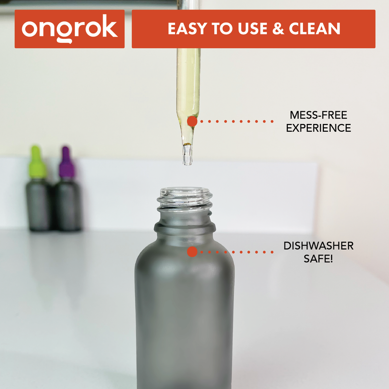 Ongrok Glass Dropper Jars, 6 pack - Headshop.com