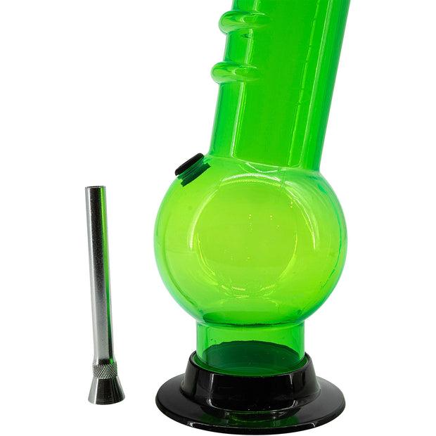 Acrylic Bent Neck Bubble Base Bong 9-12"
