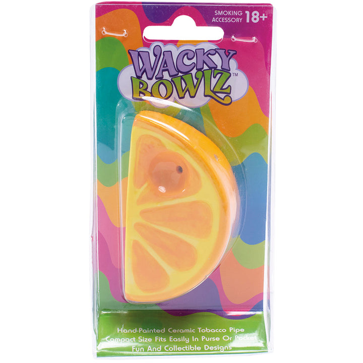 Wacky Bowlz Orange Slice Ceramic Hand Pipe | 3.5" - Headshop.com