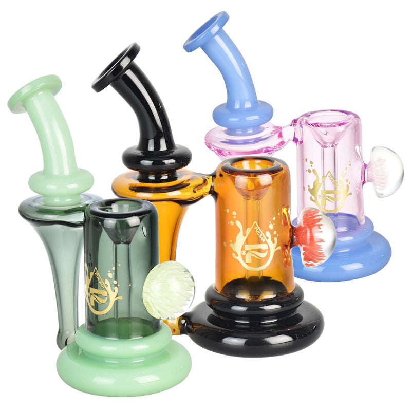 Pulsar Flower Power Recycler Bubbler w/ Marble -5.75"/Clrs Vary - Headshop.com