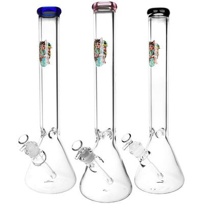 Chill Cat Glass Beaker Water Pipe | 14mm F | Colors Vary - Headshop.com