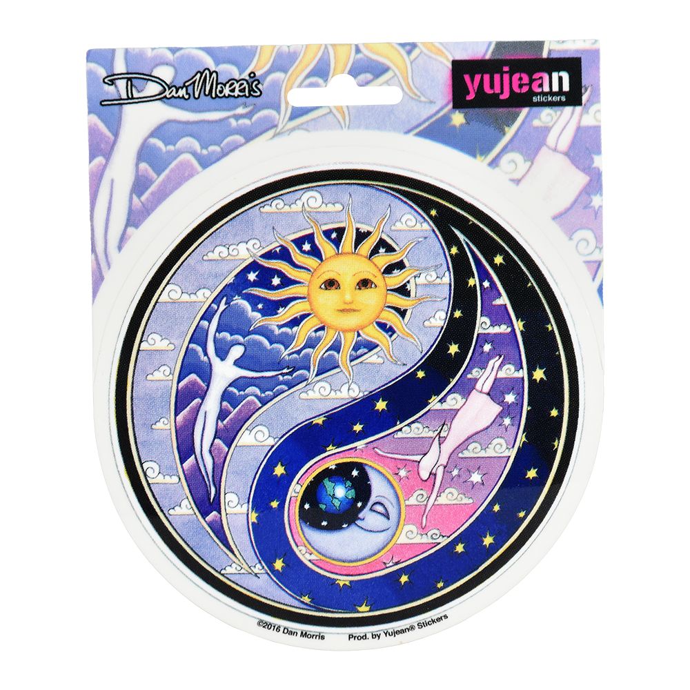Dan Morris Celestial Yin Yang Round Sticker - 4.5" - Headshop.com