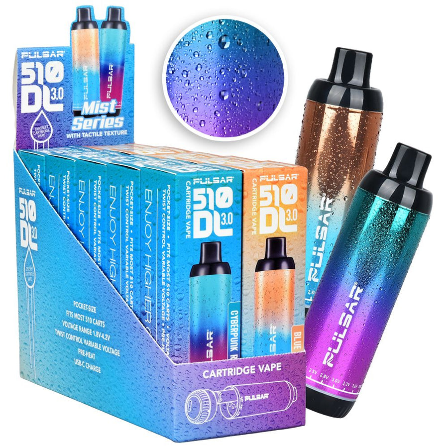 10CT DISPLAY - Pulsar 510 DL 3.0 MIST Twist Variable Voltage Vape Pen - 650mAh / Assorted Colors - Headshop.com
