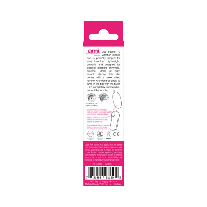 Vedo Ami Remote Control Bullet  Foxy Pink - Headshop.com