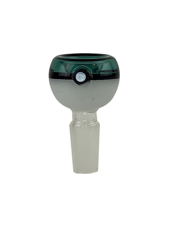 Teal Poke Ball Glass Bong Bowl - 14mm - Headshop.com