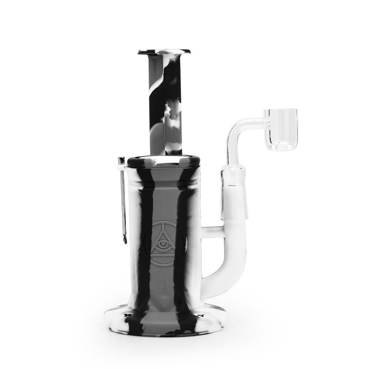 Ritual - 8.5'' Silicone Sidecar Rig - Black & White Marble - Headshop.com