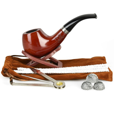 Pulsar Shire Pipes Bent Apple Cherry Wood Tobacco Pipe - Headshop.com