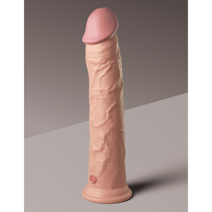 King Cock Elite 11 in. Dual Density Silicone Cock Realistic Dildo With Suction Cup Beige - Headshop.com