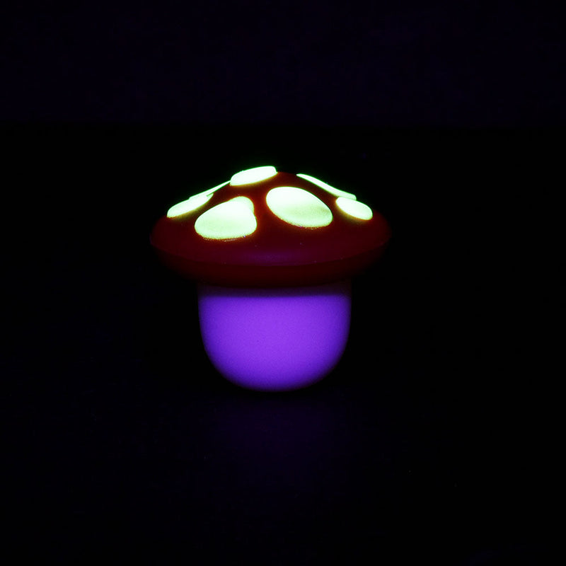 10PC SET-Glow in Dark Mushroom Silicone Concentrate Container-5ml/Asst Colors - Headshop.com