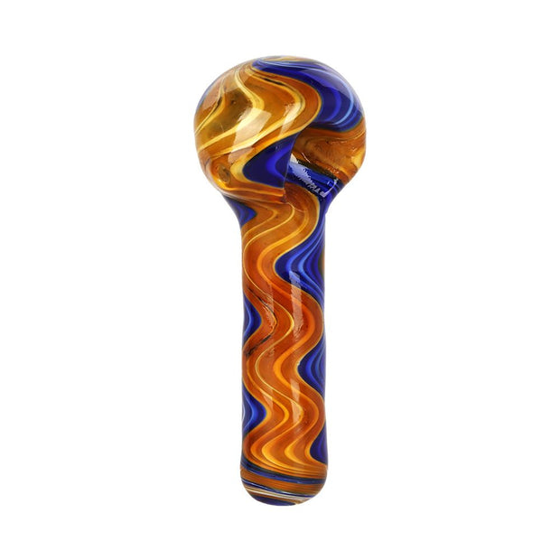 4CT BUNDLE - Swirling Wig Wag Glass Spoon Pipes - 4"