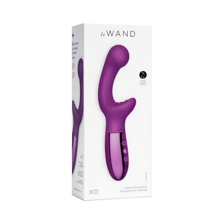 Le Wand XO Rechargeable Double-Motor Wave Silicone Dual Stimulation Vibrator Dark Cherry - Headshop.com
