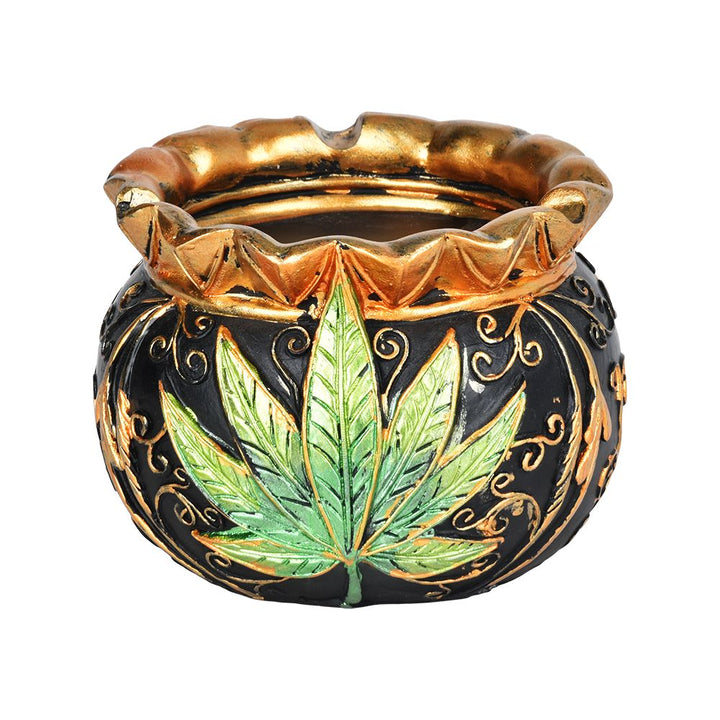 Royal Leaf Cauldron Secret Storage Polyresin Ashtray - 4.5" - Headshop.com