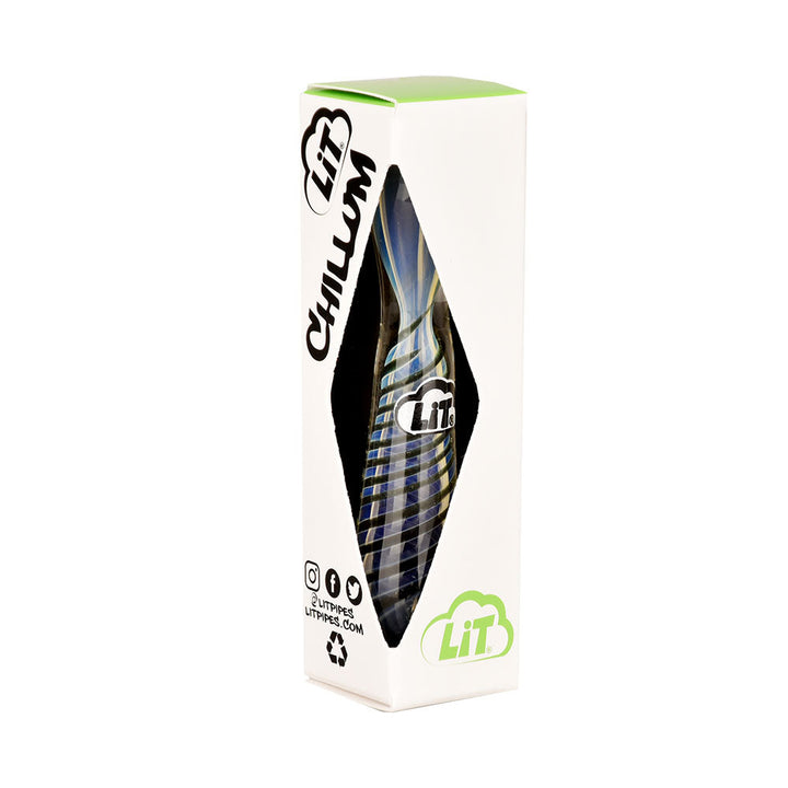 LiT Spiral Striped Glass Chillum - 3.25" / Assorted Colors 24PC DISPLAY - - Headshop.com