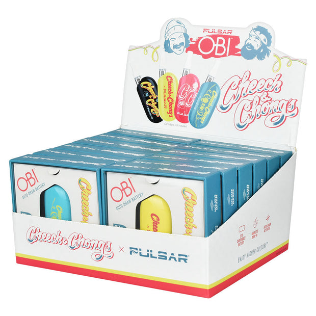 12PC DISPLAY - Cheech & Chong's x Pulsar Obi Auto-Draw Battery - 650mAh - Headshop.com
