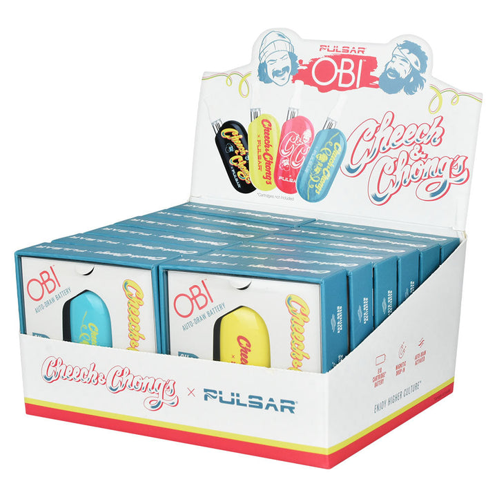 12PC DISPLAY - Cheech & Chong's x Pulsar Obi Auto-Draw Battery - 650mAh - Headshop.com