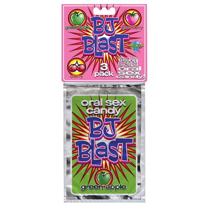 BJ Blast Oral Sex Candy 3-Pack (Strawberry, Cherry & Green Apple) - Headshop.com