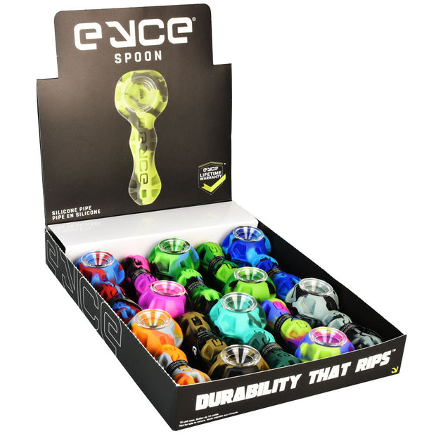 Eyce Silicone Spoon Pipe - 4.25"/Assorted Colors -10PC DISPLAY - Headshop.com