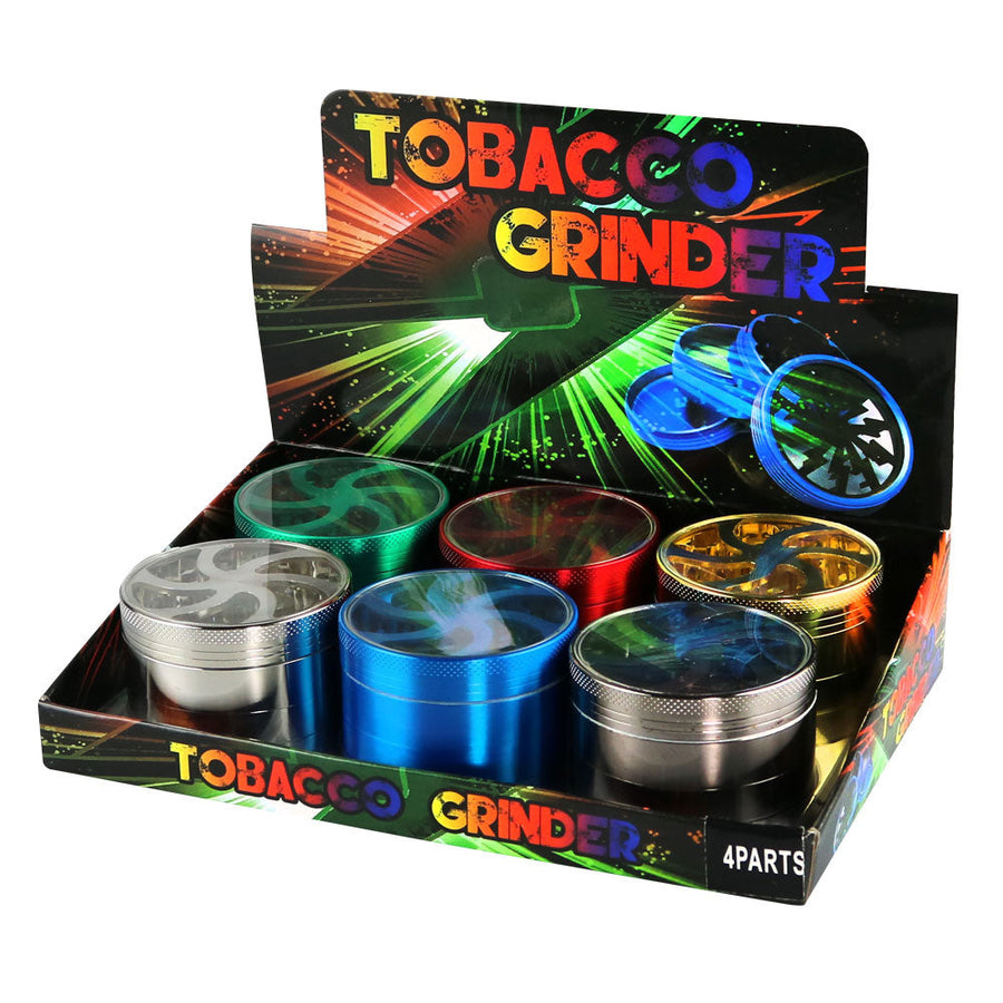 6PC DISPLAY - 4pc Aluminum Grinder - 2.5" - Assorted Colors - Headshop.com