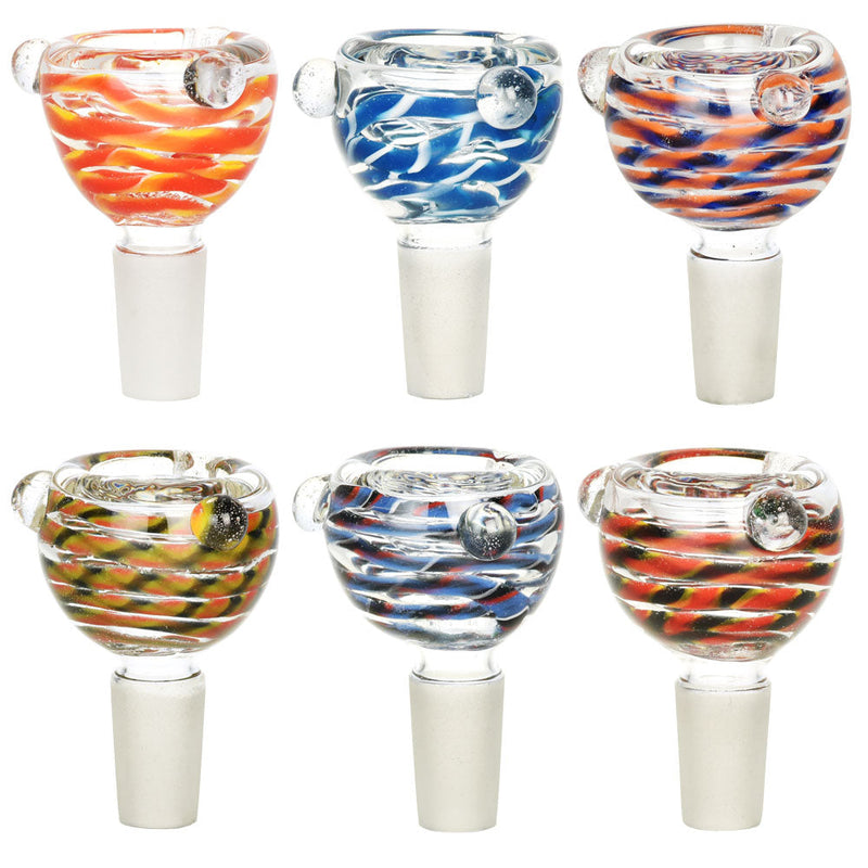 Glass on Glass Herb Slide Bowl- 14mm M/Colors & Designs Vary - Headshop.com