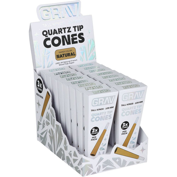 GRAV Quartz Tip Pre-Rolled Cones | Natural | 16pk Display - Headshop.com